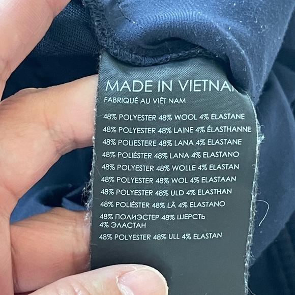 Club Monaco Trousers Pants Womens 10 Wool Blend Navy Blue Straight High rise - Picture 7 of 12